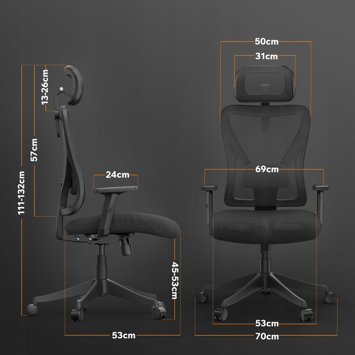 Офісне обертове крісло Sense7 Tone, оббивка з тканини, регульована висота