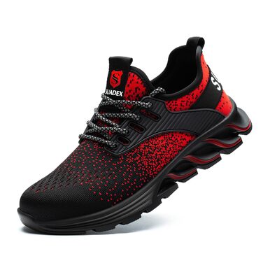 Зручні робочі черевики Suadex з металевим носком для чоловіків та жінок. Дихаючі, розміри 37-48 EU, колір червоний