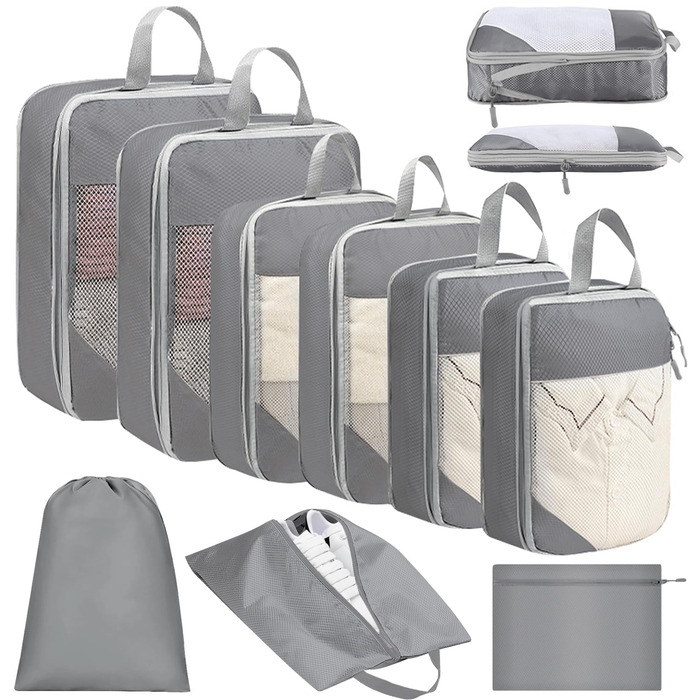 Набір органайзерів для валізи (9 шт.) - Компресійні куби для подорожей, кемпінгу, рюкзака