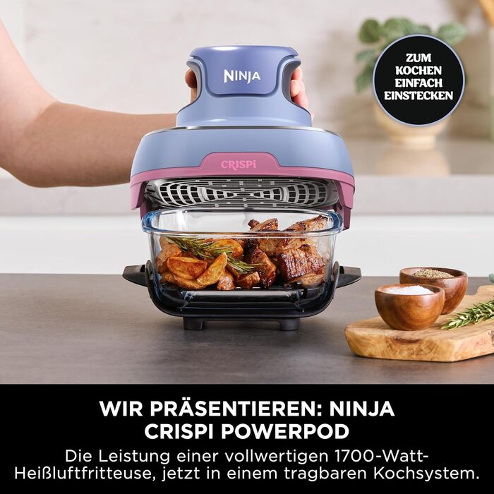 Ninja Foodi FlexDrawer AF500EUSD Фритюрниця з двома зонами 10.4л, фіолетова - аерофритюрниця без олії, з антипригарним покриттям