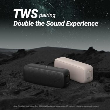BOGASING G6: Портативна Bluetooth колонка 30W, 35 год, IPX6, USB, TF, AUX, мікрофон - Бежевий