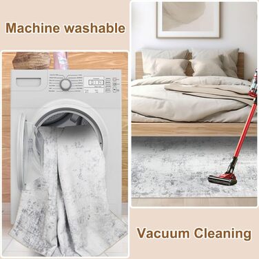 Килим для вітальні 160x230 см, абстрактний, короткий ворс, для спальні, миючий, сучасний, м'який, для дитячої, сірий (160 x 230 см, прямокутний)