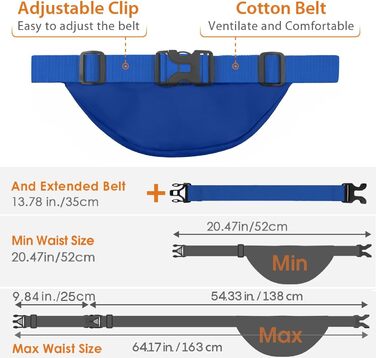 Чоловіча/Жіноча поясна сумка-бананка 35 см з великою місткістю, водонепроникна, для iPad mini/iPhone 12 Pro Max, для спорту, чорна