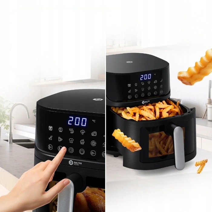 Сімейна аерофритюрниця Balter Air Fryer XXL 1500W, 5.5 л, LED-дисплей, на 4 особи