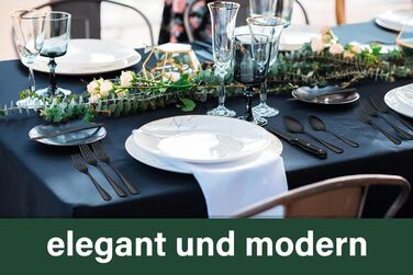 Cutlery Set 6 Persons Black, 36-Piece Stainless Steel Cutlery Set with Steak Knives, Dining Cutlery Set with Knife Fork Spoon, Elegant Tableware for Restaurant/Party, Dishwasher Safe