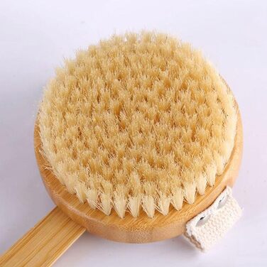 17.7-inch Bath and Body Brushes for Women, Boar Bristle, Long Handle, Bath Brushes, Back Scrubber for Shower for Men, Bamboo Shower Brushes