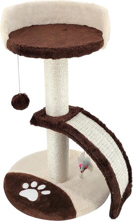 Дерев'яний кігтечка для котів Beltom® Kratzbaum 54 см, рожево-білий (коричнево-бежевий)