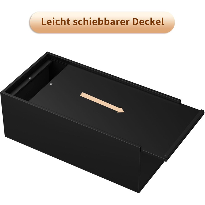 AITEE Acrylic Cosmetic Tissue Box: 25×13×9 cm Matte Black Tissue Box with Magnetic Cover for Dining Room, Bathroom, Bedroom, Office, Coffee Table, Car
