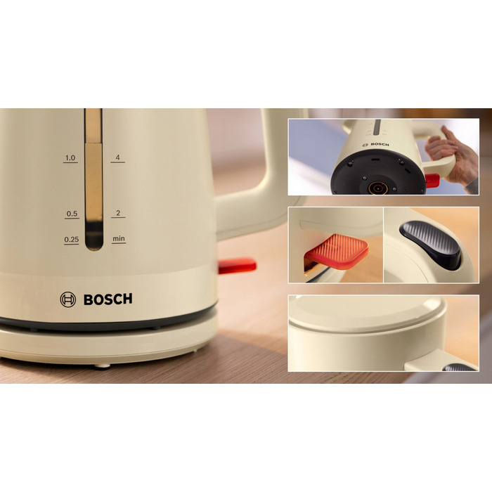 Тостер Bosch MyMoment TAT3M127, 950 Вт, на 2 тости, з функцією розморожування, бежевий