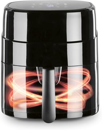 Фритюрниця горіння повітрям GOURMETmaxx 4.5L – Airfryer 1400W з цифровим дисплеєм, таймером, захистом від перегріву, миється у посудомийній машині, без жиру – Чорний 4.5 літри