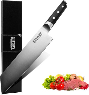 Кухонний ніж-топірець Kitory Hackmesser 18 см, з високоякісної нержавіючої сталі, з ручкою Pakkawood (Mtd08de)