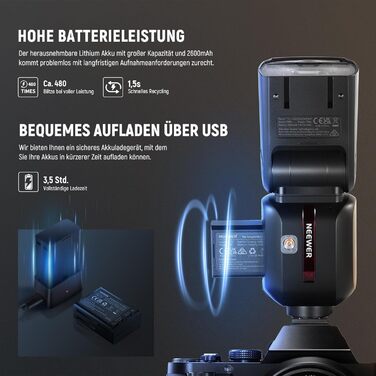 NEEWER TT560 Speedlite: Світловий спалах для Canon, Sony, Nikon, Panasonic, Olympus, Pentax та інших DSLR камер