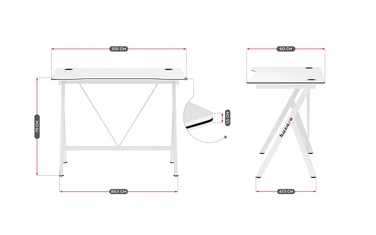 Ігровий стіл Huzaro Hero 1.4 White, 100 см