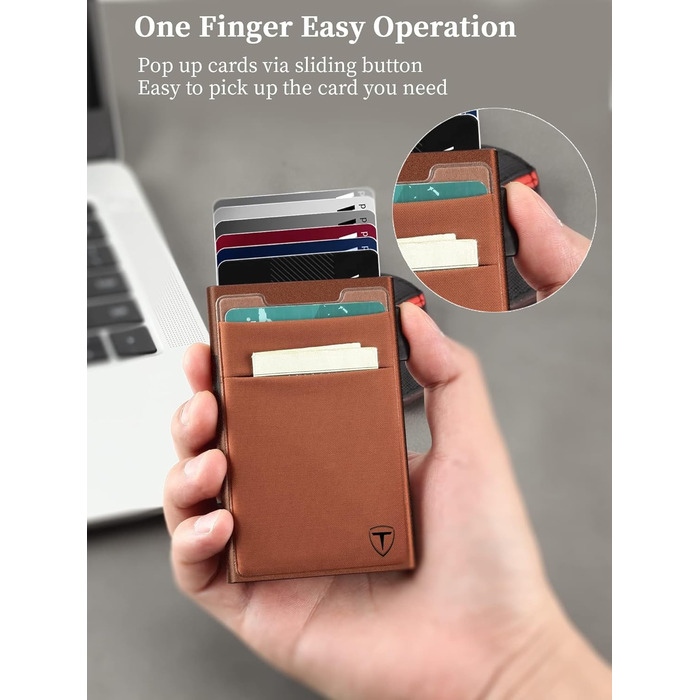 Гаманець-органайзер для карток RFID захистом, Pop-up, з відділенням для монет, коричневий (1 шт.)