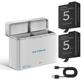 Акумулятор та зарядний пристрій для DJI Osmo Action 5 Pro/4/3: 2 шт. акумулятори, швидка зарядка PD, 2100 mAh