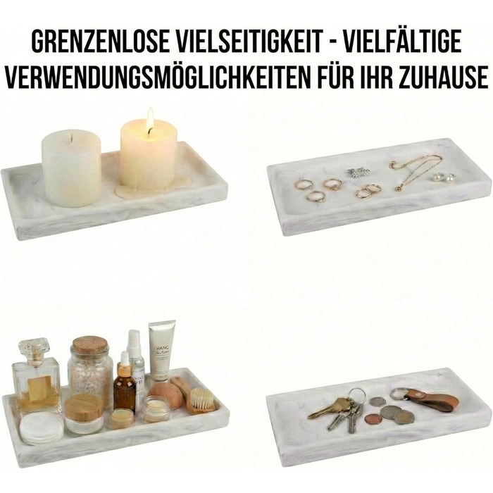 Набір для ванної кімнати 4 предмети з піддоном - дозатор для мила (цинк), стакан для зубних щіток, мильниця та поличка - мармуровий малюнок, бамбук - сучасний органайзер (піддон Marble)