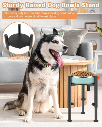 Підставка для годівлі собак з підставкою для лап, регульована по висоті, 15-26 см, металева, для маленьких, середніх та великих собак (тільки підставка)