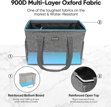BALEINE Extra Large Multi-Purpose Tote Bag with Wire Frame for Storage (22