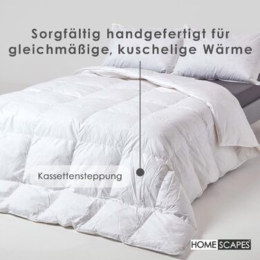 Homescapes Warm Winter Comforter, 230 cm x 220 cm, Down Comforter Heat Class 4-5 with 85% Goose Down and 15% Feathers, Down Comforter, Quilted Comforter Öko-Tex Certified 230 x 220 cm