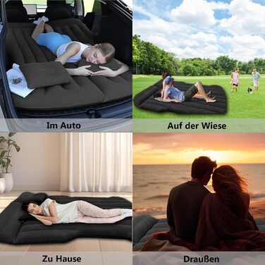 Надувний матрац для авто, SUV, багажник, для кемпінгу та подорожей, чорний