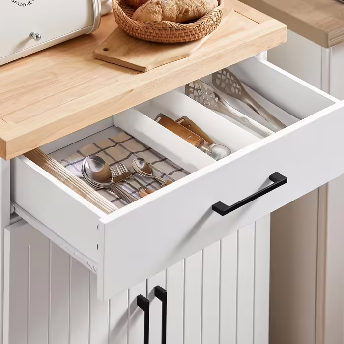 SoBuy Kitchen Cart with Wheels, Kitchen Island with Worktop, Rolling Cart, Rolling Trolley for Kitchen, Living Room, Dining Room