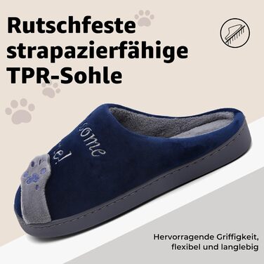 Тапочки зимові Mishansha з жорсткою підошвою - теплі, зручні, м'які, унісекс, для дорослих 39/40 EU, блакитні