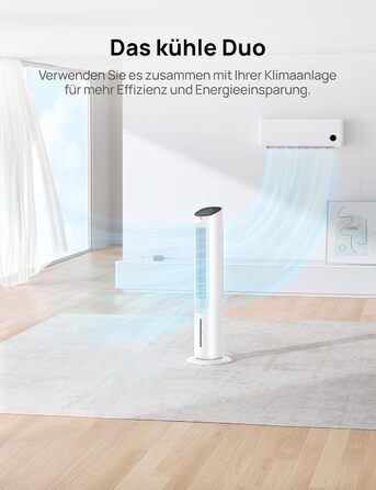 Охолоджувач повітря Dreo з водяним охолодженням, 40 дюймів, 80° поворот, 3 режими, 4 швидкості, білий, з пульт