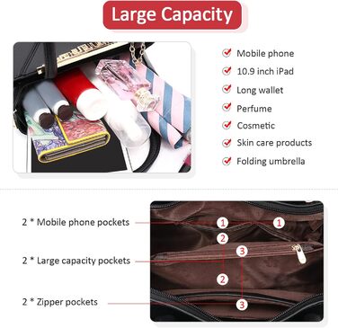 Сумка жіноча DIRRONA велика – сумка через плече та шопер з квітковою вишивкою та помпонами, червоний (Juwelenrot) для роботи, відпочинку, подорожей, вечірок та весіль