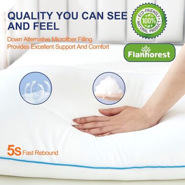 Flanhorest Cooling Pillow for Hot Sleepers – for Side and Back Sleepers – Adjustable Queen Bed Pillow – Shredded