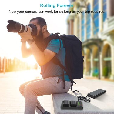 NEEWER NP-FW50 Зарядний комплект акумуляторів для камер Sony (2 шт., 1100mAh, Micro USB)