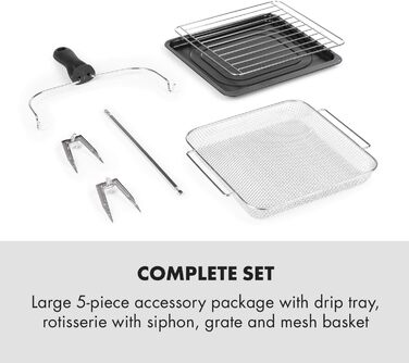 Klarstein AeroVital easy touch Hot Air Fryer - 1700 W Hot Air Fryer, Air Fryer with XXL Volume: 14 Liters, 16 Programs, Cool touch housing, 60 min Timer, 8 h Drying Function, metallic