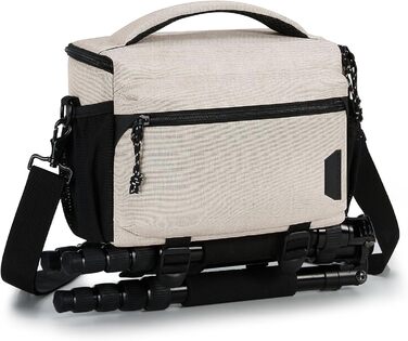 Сумка для камери Bagsmart: водонепроникна фотосумка для DSLR/SLR з дощовиком (сірий/бежевий)
