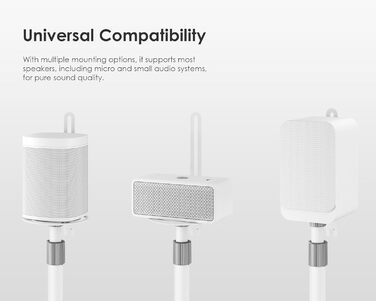 Підставка для колонок FITUEYES Design, металева, регульована по висоті, 2 шт, білий колір