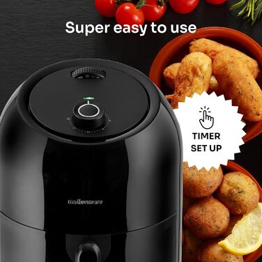 Фритюрниця повітряна MELLERWARE 1450W з скляним контейнером 4.5L, 9 програм, сенсорний дисплей, таймер 60 хв, для миття в посудомийній машині