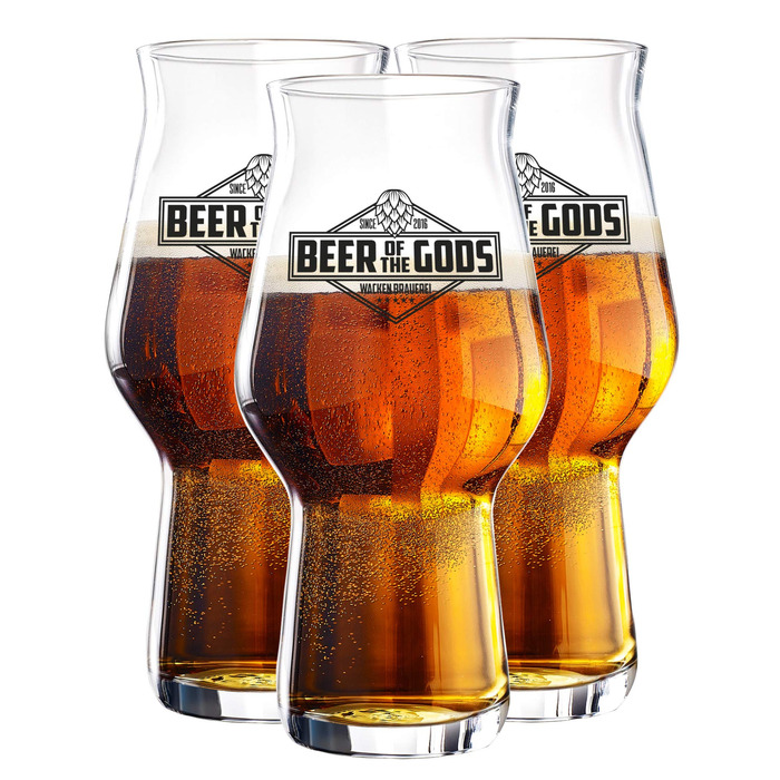 Набір келихів для крафтового пива WACKEN BRAUEREI 3 шт. Stout, IPA, Pale Ale 300/500 мл, придатні для мийки в посудомийній машині