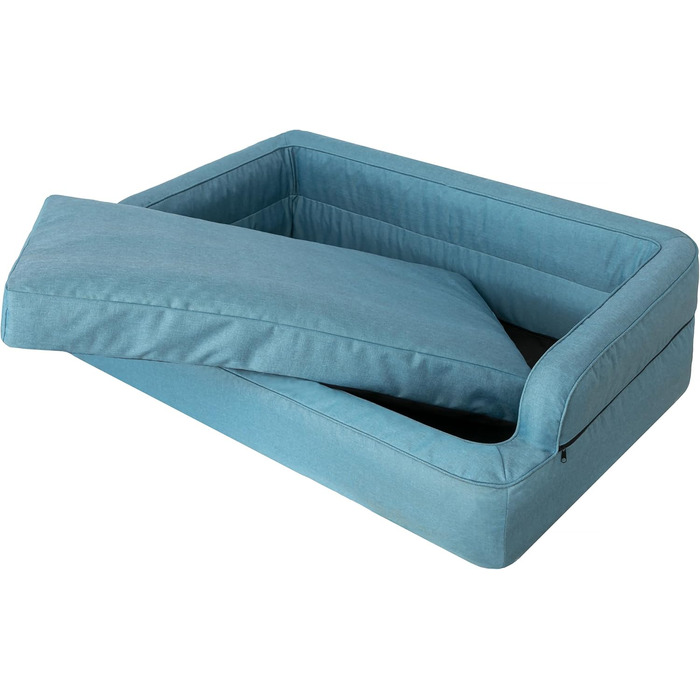 Dog bed, pet furniture, cat bed, removable cover, dog basket, dog cushion, dog lounger, sleeping places, dog sofa, XL: 96x62 cm (S: 78x47 cm, Blue)