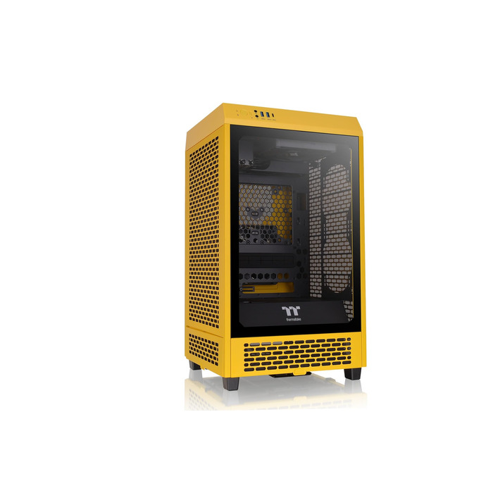 Корпус Thermaltake The Tower 200 Turquoise Mini-ITX з вертикальним кріпленням, скло Temperd Glass, 2x CT140 вентилятори, підтримка AIO 280мм, для відеокарти до 380мм, корпус, білий