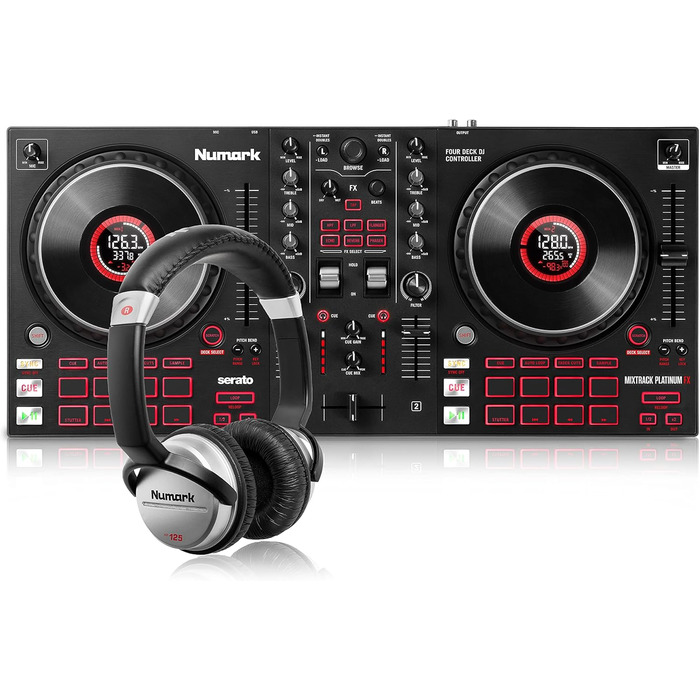 DJ-контролер Numark Mixtrack Platinum FX + навушники Numark HF125 для Serato DJ (4-Deck)
