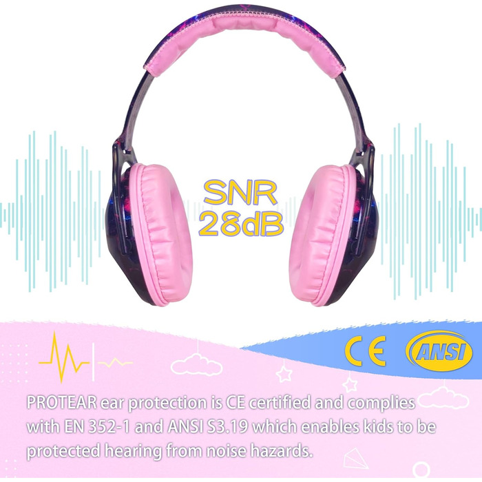 Навушники для дітей з аутизмом, шумопоглинаючі: захист від шуму, ідеально для феєрверків та концертів, SNR 28 dB