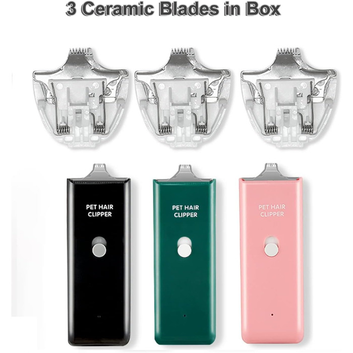 Набір для догляду за тваринами: професійна машинка для стрижки собак та котів, безшумна, акумуляторна, бездротова, набір лез (3 шт.)