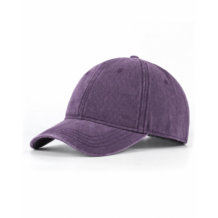 Кепка бейсболка Zylioo XL/XXL вінтажна темно-фіолетова (Dark Purple) з бавовни, washed cotton