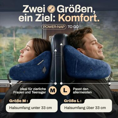 Подушка для шиї HELDENWERK® Air: 5 положень, швидка підкачка, регулювання тиску, знімний капюшон, для подорожей (літак, авто), темно-синій, великий розмір