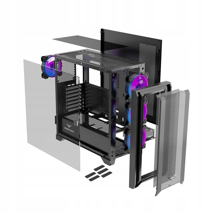 Корпус Preyon Nest Windy+ Midi Tower, чорний