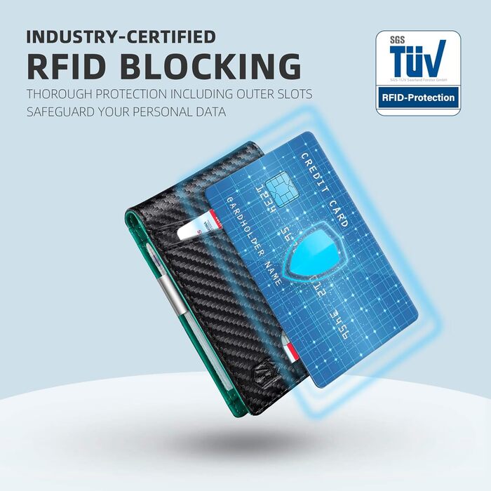 Чоловічий гаманець Zitahli Sport-Fan: 10-12 карт, RFID-захист, шкіряний, тонкий, з відділенням для грошей та візитки