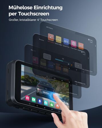 Відеореєстратор HUPEJOS 4K для авто (двоканальний, STARVIS, HDR, GPS, WiFi, нічна зйомка, 64GB карта в комплекті)