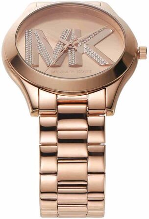 Жіночий годинник Michael Kors Slim Runway 42мм, кварцовий механізм, сталевий браслет, колір рожеве золото
