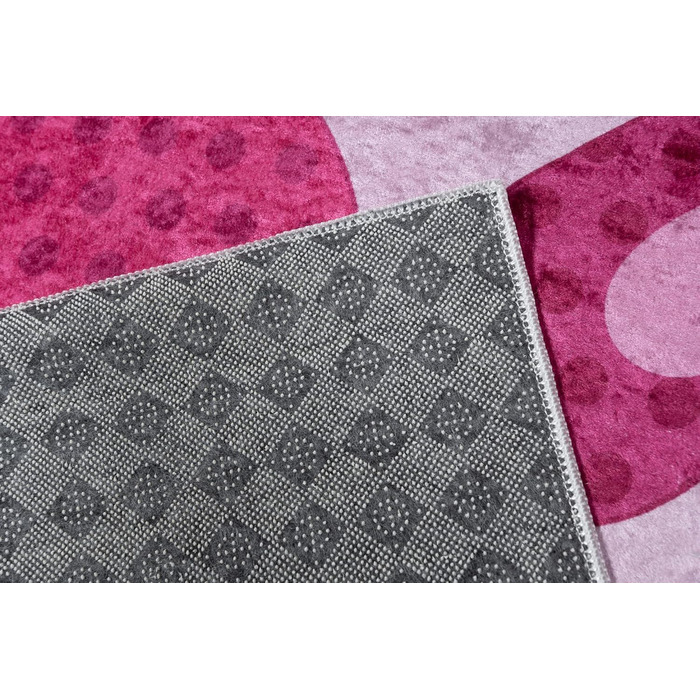 Дитячий килим TAPISO Emma, рожевий, 80x150 см, з антиковзким покриттям, принт, ÖKO-TEX, машинне прання 30°C