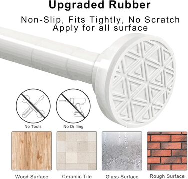 Труба для душу телескопічна, 60-290 см, без свердління, для ванни та душу, біла