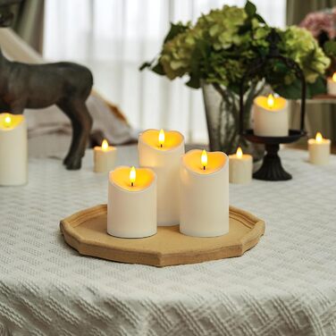 Homemory Rechargeable Flameless Candles, LED Candles, Battery-Powered Candles with Remote Control and Timer, Waterproof, Durable, 3-Pack
