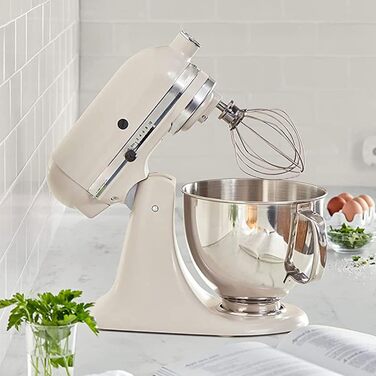 Миска з нержавіючої сталі 4,8 л з ручкою для KitchenAid, аксесуари для кухонної машини, сумісна з моделями K5THSBP, 125/150/165/175, підходить для посудомийної машини, срібляста